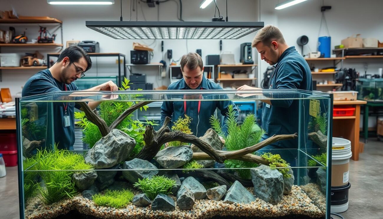 Professional aquarium installation process Professional aquarium installation process